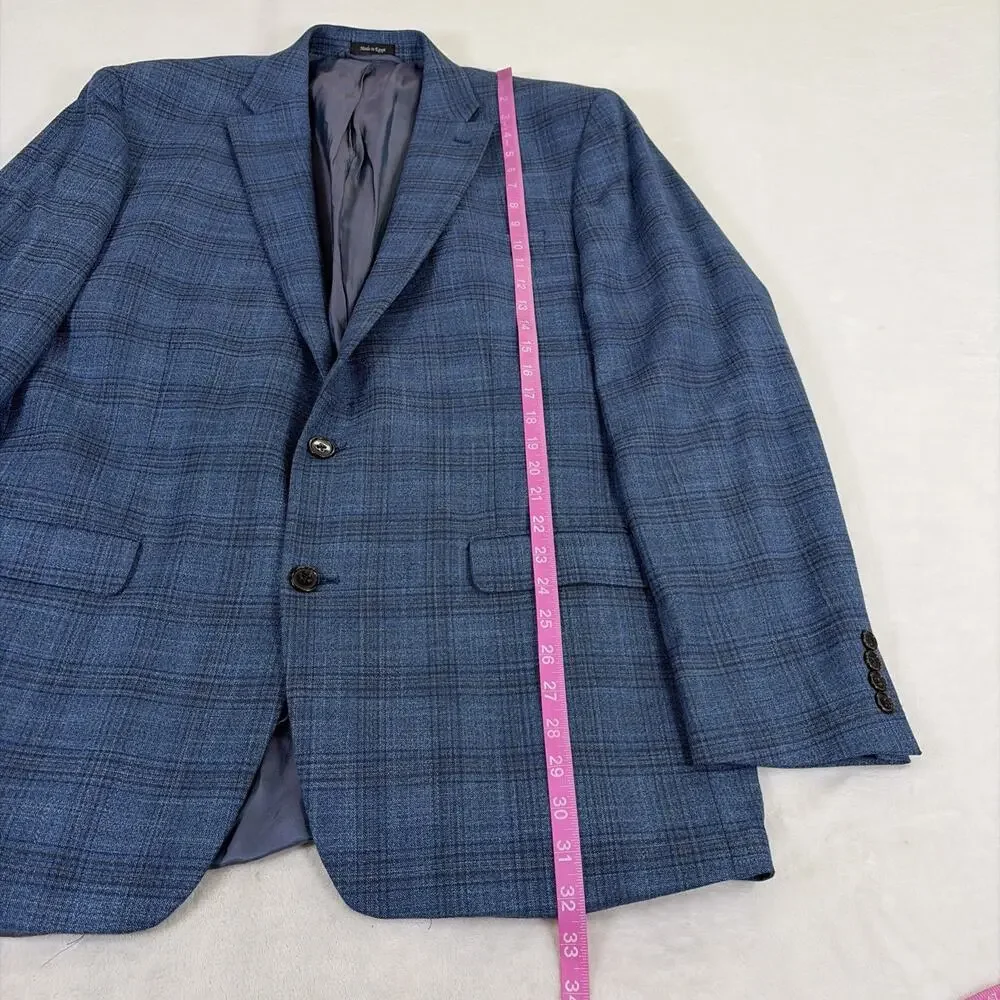Lauren RALPH LAUREN Mens Blazer Blue & Brown Plaid Size 46L Benefits Charity